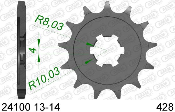 AFAM voortandwiel Kawasaki KX 80 86-00 & KX 85 01- & KX 100 95-13 & Suzuki RM 100 03