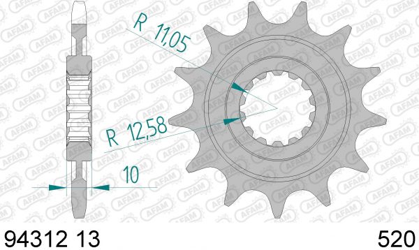 AFAM voortandwiel staal TM EN 250 99-20 & EN 300 01-20 & EN 450F 03-10 & Meer