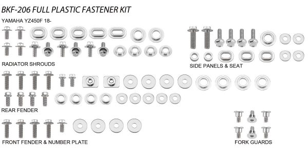 Airtime Volledige plastic set schroeven set Yamaha YZ 250F 19- & YZ 450F 18- & WR 250F 20 & WR 450F 19-