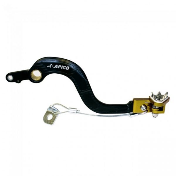 Apico Rempedaal + Brake Saver zwart / geel Suzuki RM 125 01-08