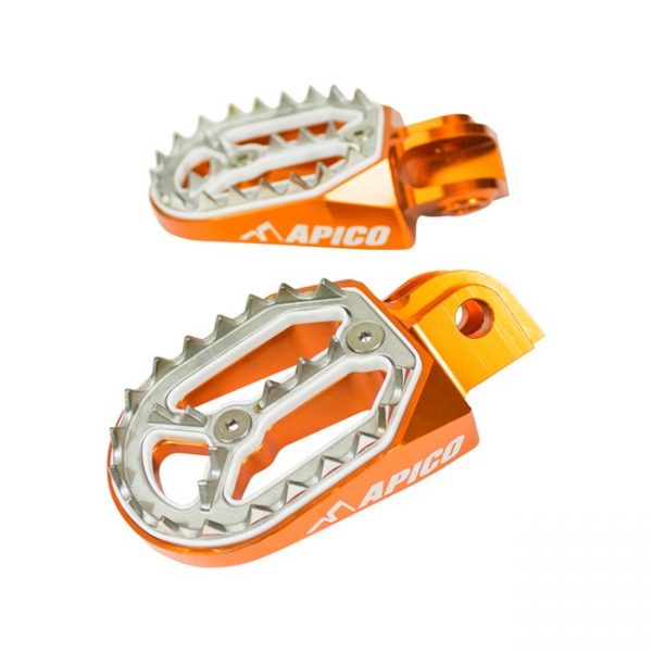 Apico Pro-Bite voetsteunen Oranje KTM SX 65 11- & SX 85 03-17 & SX/SX-F 98-15 & EXC/EXC-F 98-16 & Beta RR 125/250/300 13-18