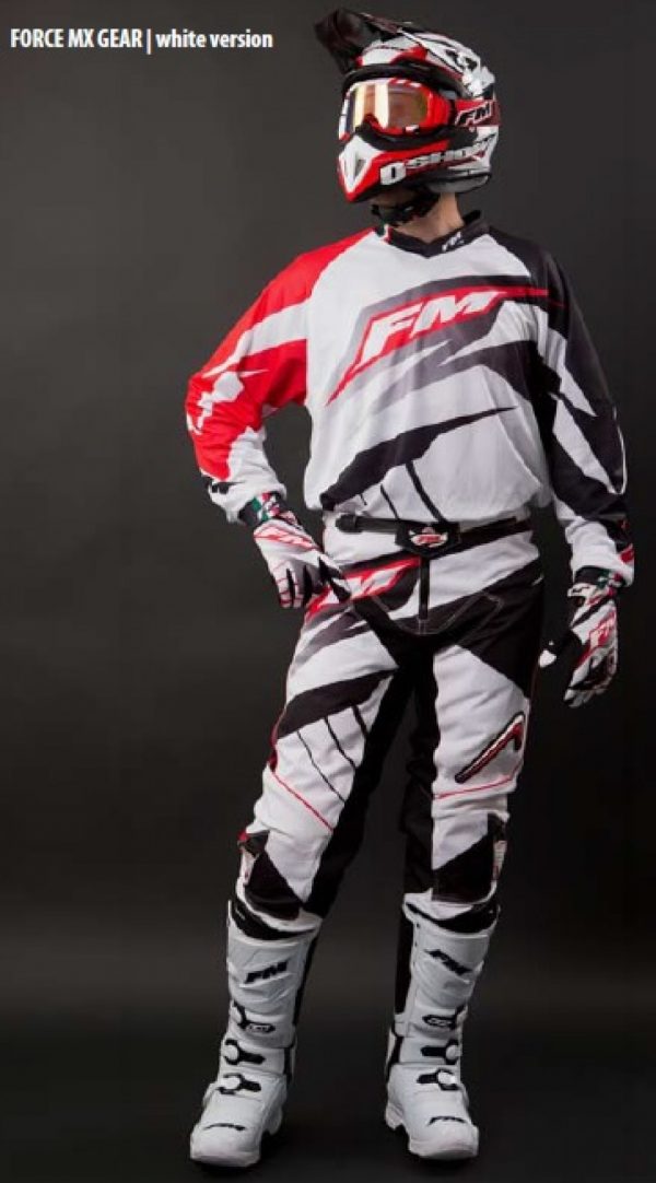 FM Racing X22 Force crossbroek Wit / Zwart Maat 32