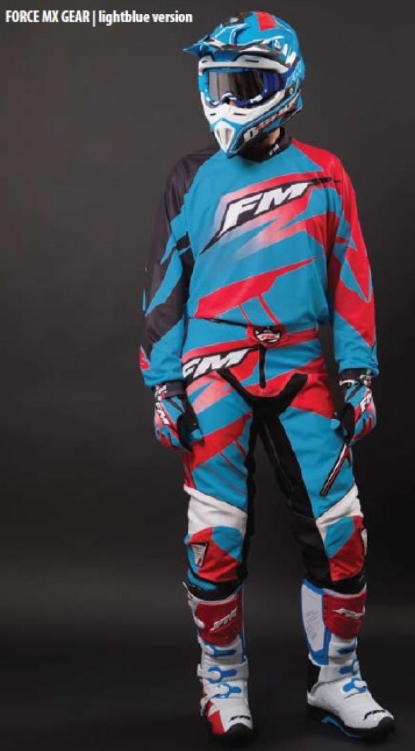 FM Racing X22 Force crossbroek Blauw / Rood Maat 38