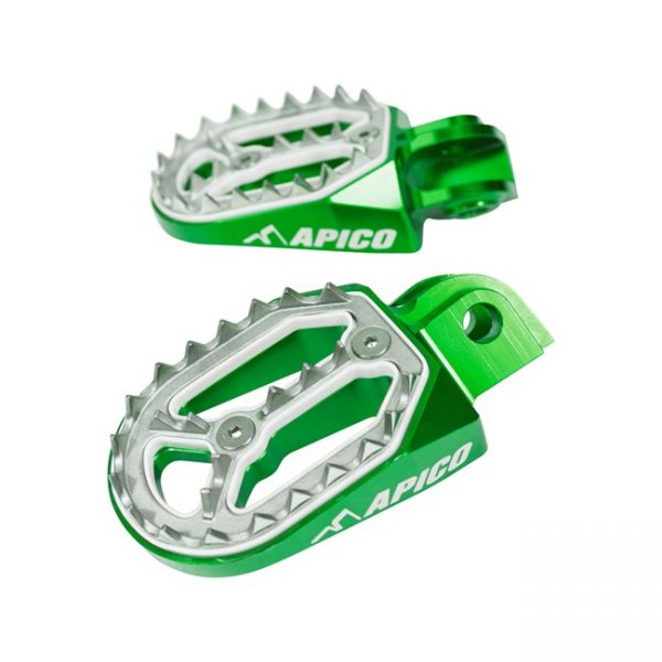 Apico Pro-Bite voetsteunen Groen Kawasaki KX 250F 06- & KX 450F 07-