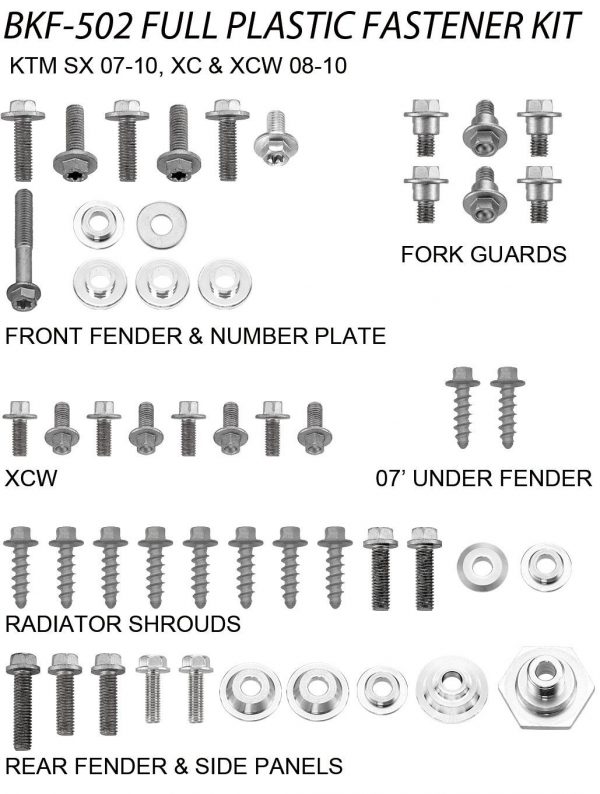 Airtime Volledige plastic set schroeven set KTM SX/SX-F 07-10