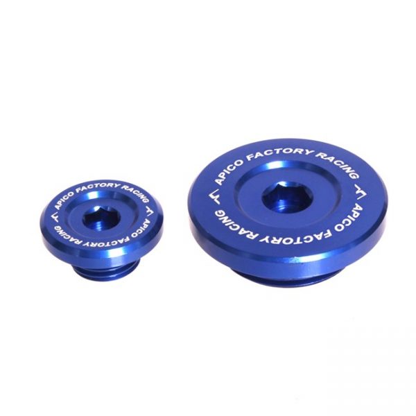 Apico Blok pluggen aluminium blauw Yamaha YZ 450F 06-09, WR 250F 03-14, WR 450F 03-15