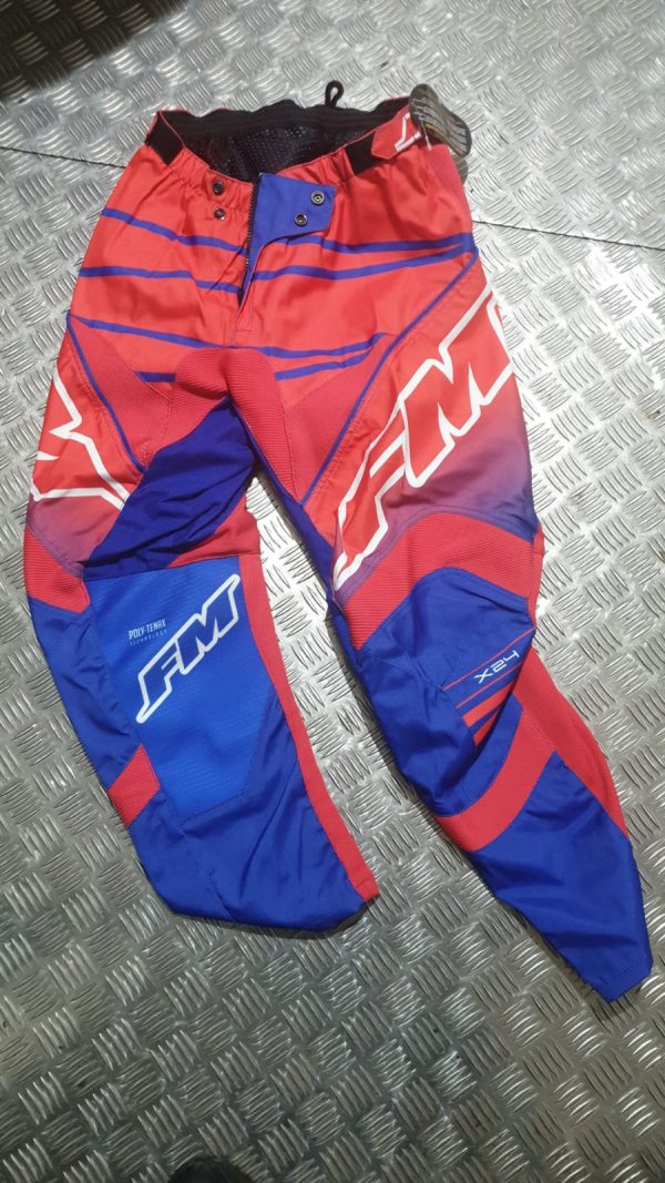 FM Racing X24 Power volwassen crossbroek Blauw / Rood Maat 28