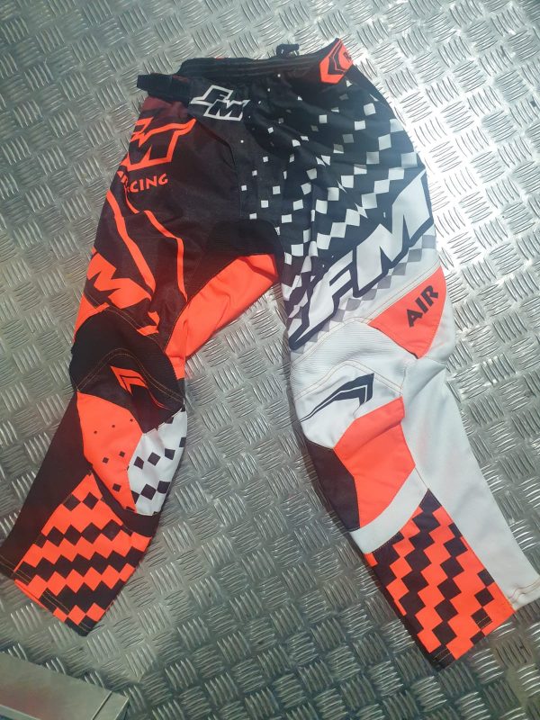 FM Racing X25 Hero Kinder crossbroek Oranje / Wit Maat 22