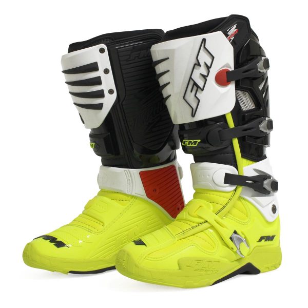 FM Typhoon 3 MX Laarzen Fluor Geel / Wit / Zwart / Rood 2022 collectie