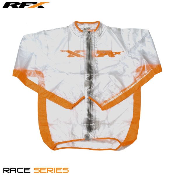 RFX Sport Regenjas Transparant/Oranje maat Jeugd XL ( 12-14 )