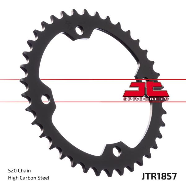 JT achtertandwiel staal Yamaha YFZ 450 04-08 & YFM 250R 08-13 & YFM 350R 05-13 & YFM 700R 05-20 & YFZ 450R 09-20