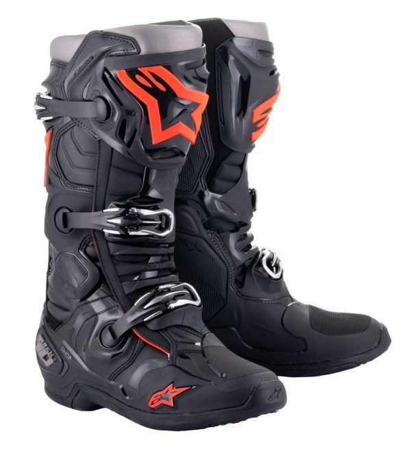 Alpinestars Tech 10 MX Laarzen Zwart / Fluor Rood ( 2024 collectie )