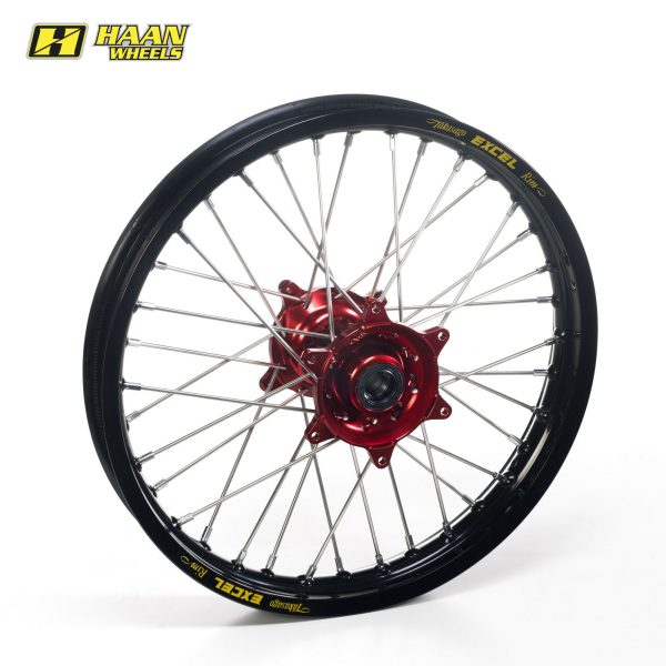 Excel achterwiel compleet zwarte velg + Haan Wheels rode naaf 19-2.15 Honda CRF 450R 2013-2023