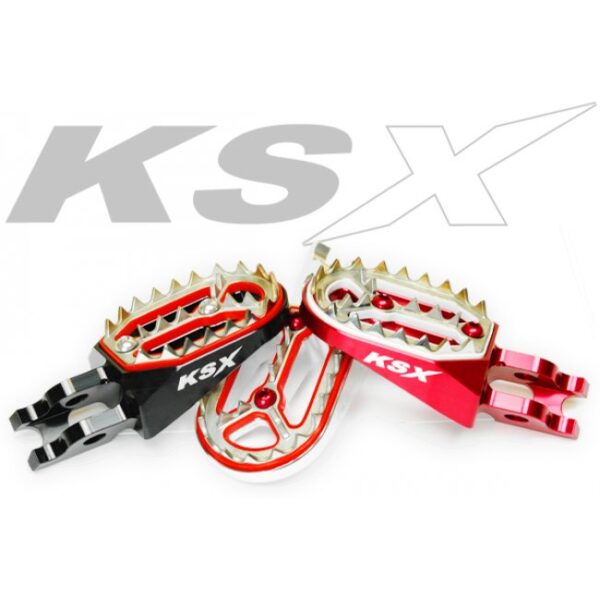 KSX Factory Line voetsteunen Rood Honda CR125-250 02-07, CRF150R 07-24, CRF250R/X/RX 04-24, CRF450R/X/RX 02-24