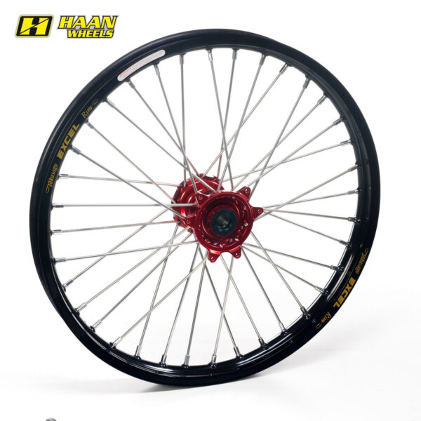 Excel achterwiel compleet zwarte velg + Haan Wheels rode naaf 19-2.15 Honda CR 250R/500R 1990-1994