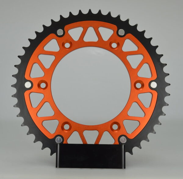 Mino achtertandwiel 50 tands staal/aluminium Oranje / Zwart KTM SX/SX-F/EXC/EXC-F 1990- & Husqvarna TC/FC/FE/TE 125/150/250/350/450/501 2014-