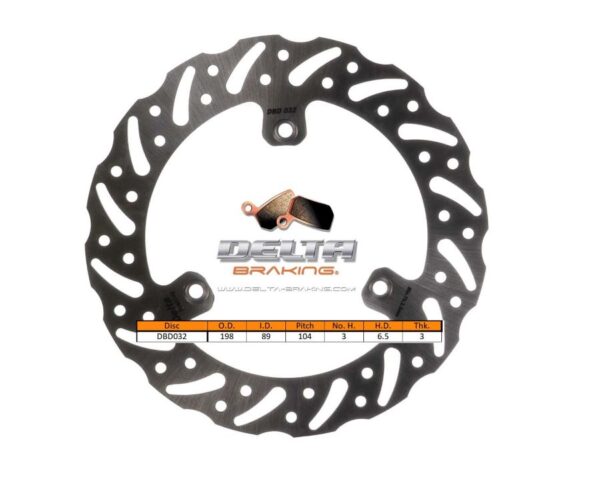 Delta Braking voor remschijf ( 198mm ) Type G KTM SX 65 2004-2025 & Husqvarna TC 65 2017-2023 & Gas Gas MC 65 2021-2024