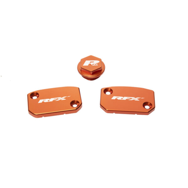 RFX Pro Reservoir Cap Kit Kit (Oranje) - KTM SX/SXF (Brembo Rem en Koppeling)