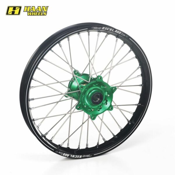 Excel achterwiel compleet A60 zwarte velg + Haan Wheels groene naaf 18-2.15 Kawasaki KX 250 2003- & KX 450F 2006-2020