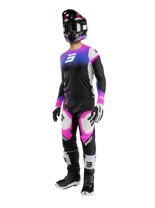 Shot MX Cross Shirt Volwassen Aerolite Astral Blauw / Roze 2025 Collectie - Afbeelding 3