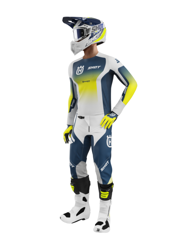 Shot MX Cross Shirt Volwassen Aerolite Husqvarna Blauw 2025 Collectie - Afbeelding 3