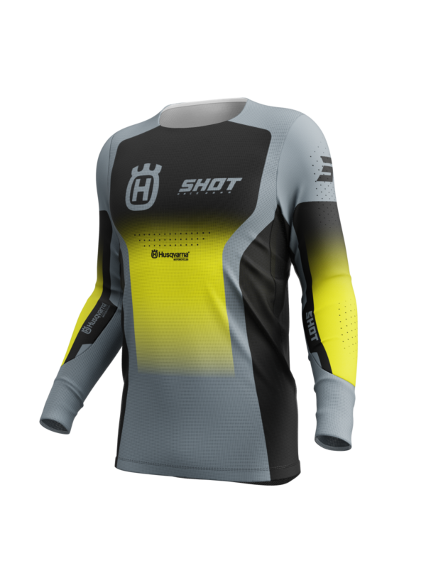 Shot MX Cross Shirt Volwassen Aerolite Husqvarna Zwart / Grijs 2025 Collectie