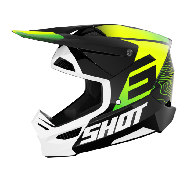 Shot MX Crosshelm Kinderen Furious Kid Apex Fluor Geel 2025 Collectie